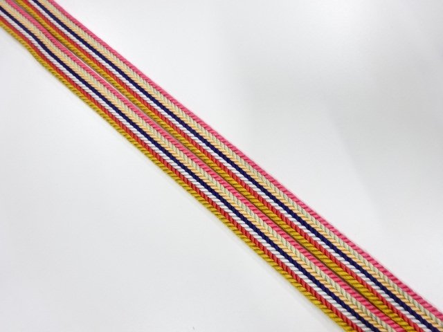 JAPANESE KIMONO / ANTIQUE HAND-TIED OBIJIME CORD / SILK